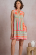EL Sleeveless A-Line Dress - Neon Aztec