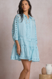 EL Collared 3/4 Sleeve Dress - Bright Blue
