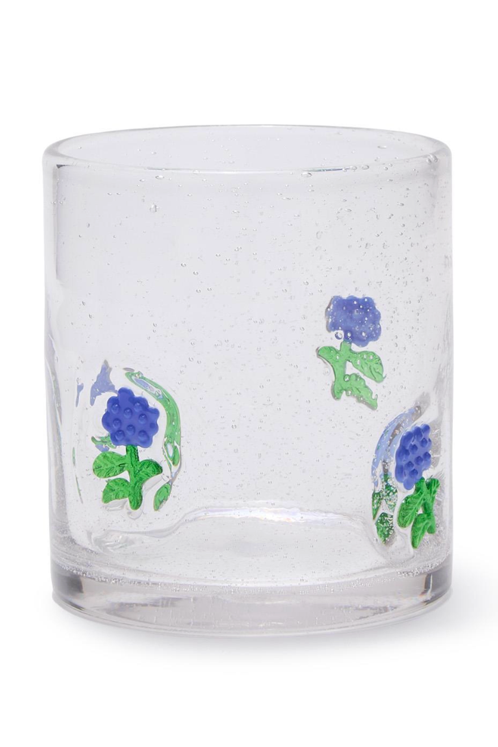 Hydrangea Clear Double Old Fashion Glass