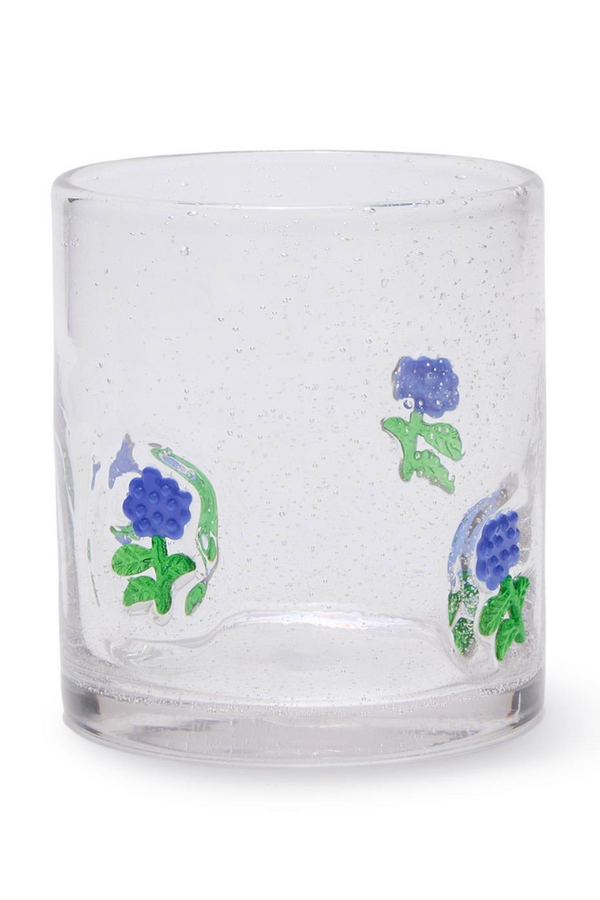 Hydrangea Clear Double Old Fashion Glass