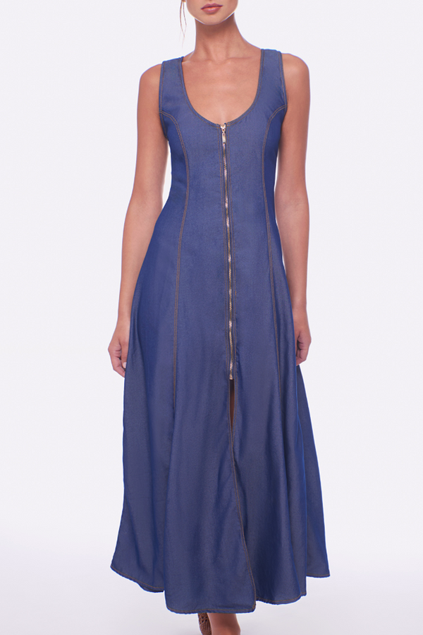 Soleil Maxi Dress - Dark Chambray