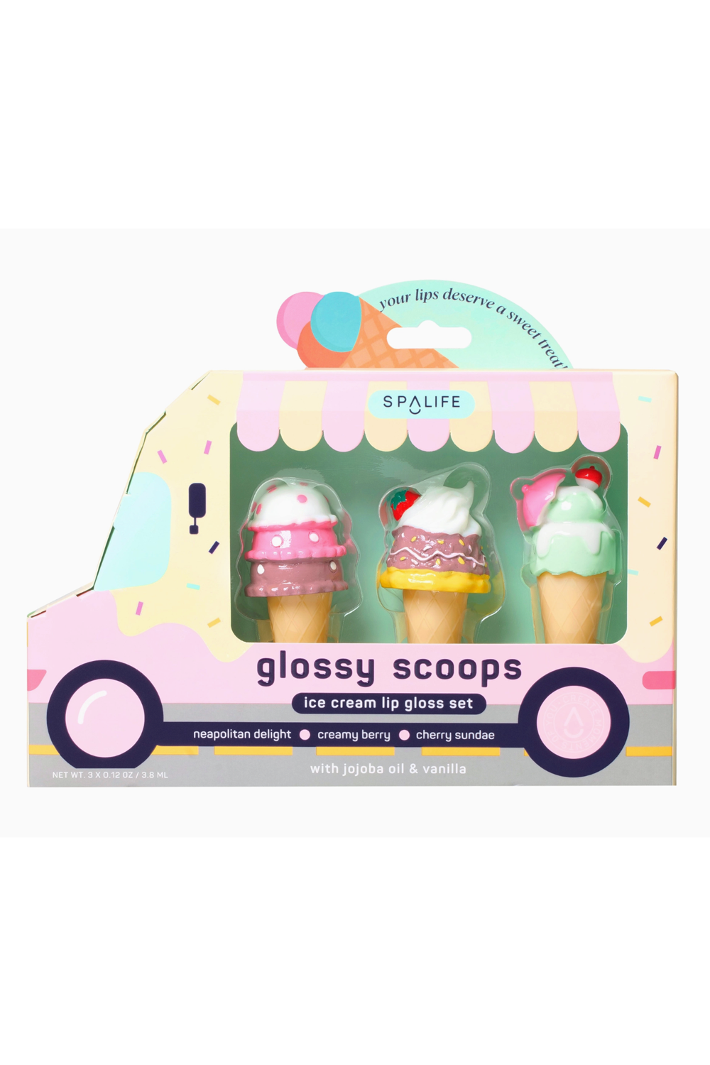 Glossy Scoops Ice Cream Lip Gloss Trio Set