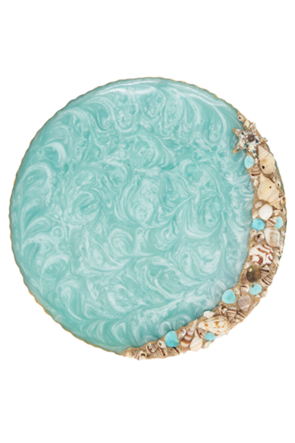 Seashell Beaded + Resin Tray