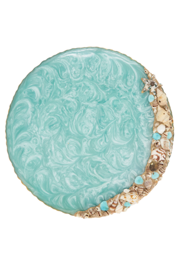 Seashell Beaded + Resin Tray