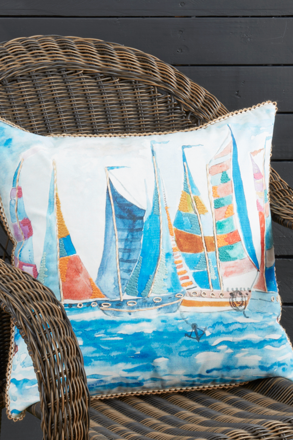 Outdoor Sailboat Pillow