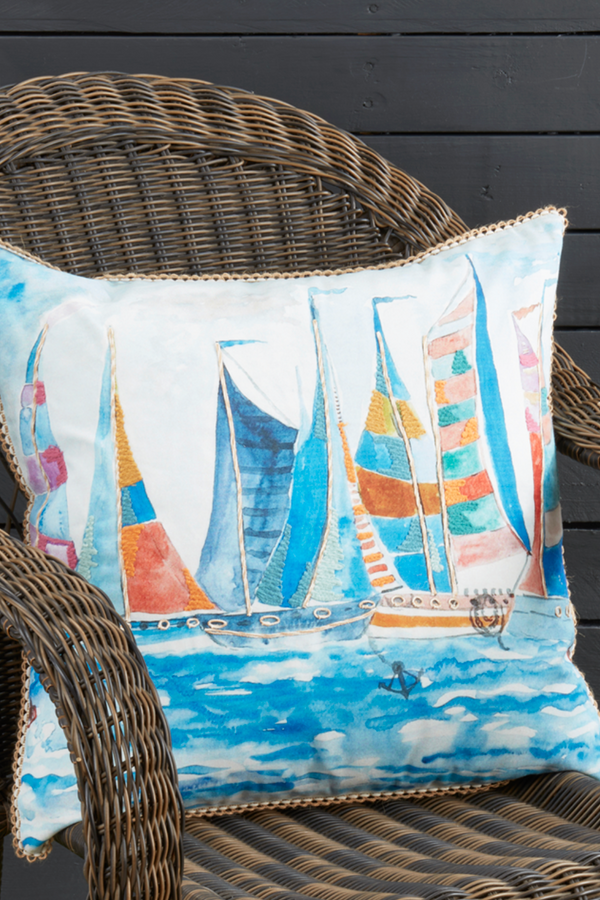 Outdoor Sailboat Pillow