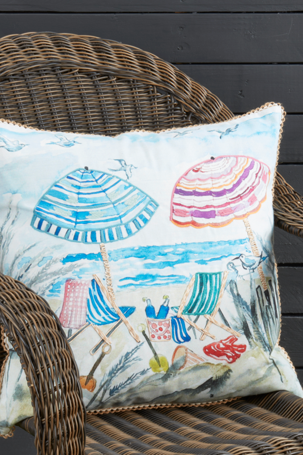 Outdoor Beach Umbrellas Pillow