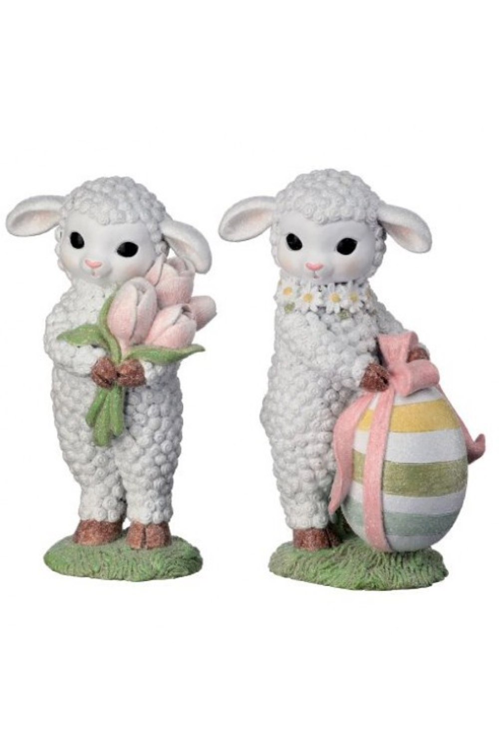 Vintage Lamb with Blossom Figure