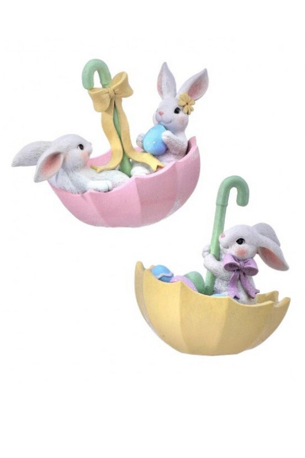 Resin Umbrella with Bunny Figure