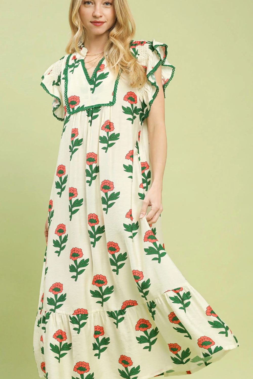 California Ruffle Dress - Cream