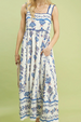Key West Sundress with Lace Trim - Peri Blue