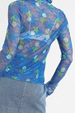 Bloom Mesh Floral Lace Mock Top - Ocean