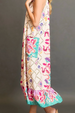 Keyhole Back Halter Neck Dress - Lilac Mixture