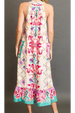 Keyhole Back Halter Neck Dress - Lilac Mixture