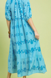 Vine Strippling Print Maxi Dress - Chambray