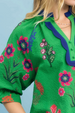 Ragland Multi Flowers Top - Island Green