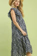 Ogee Print Maxi Dress - Navy