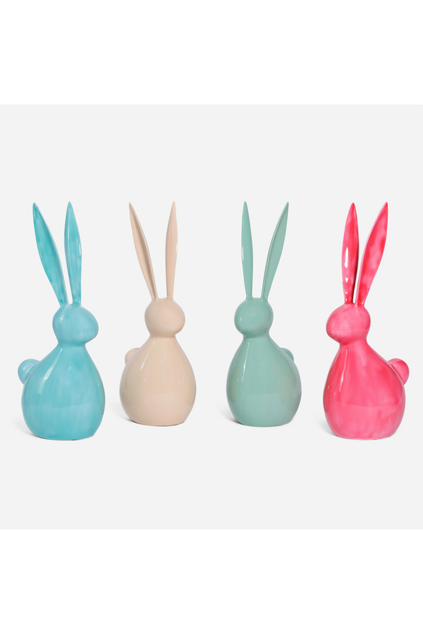 Pastel Metal Bunny Figure - Large