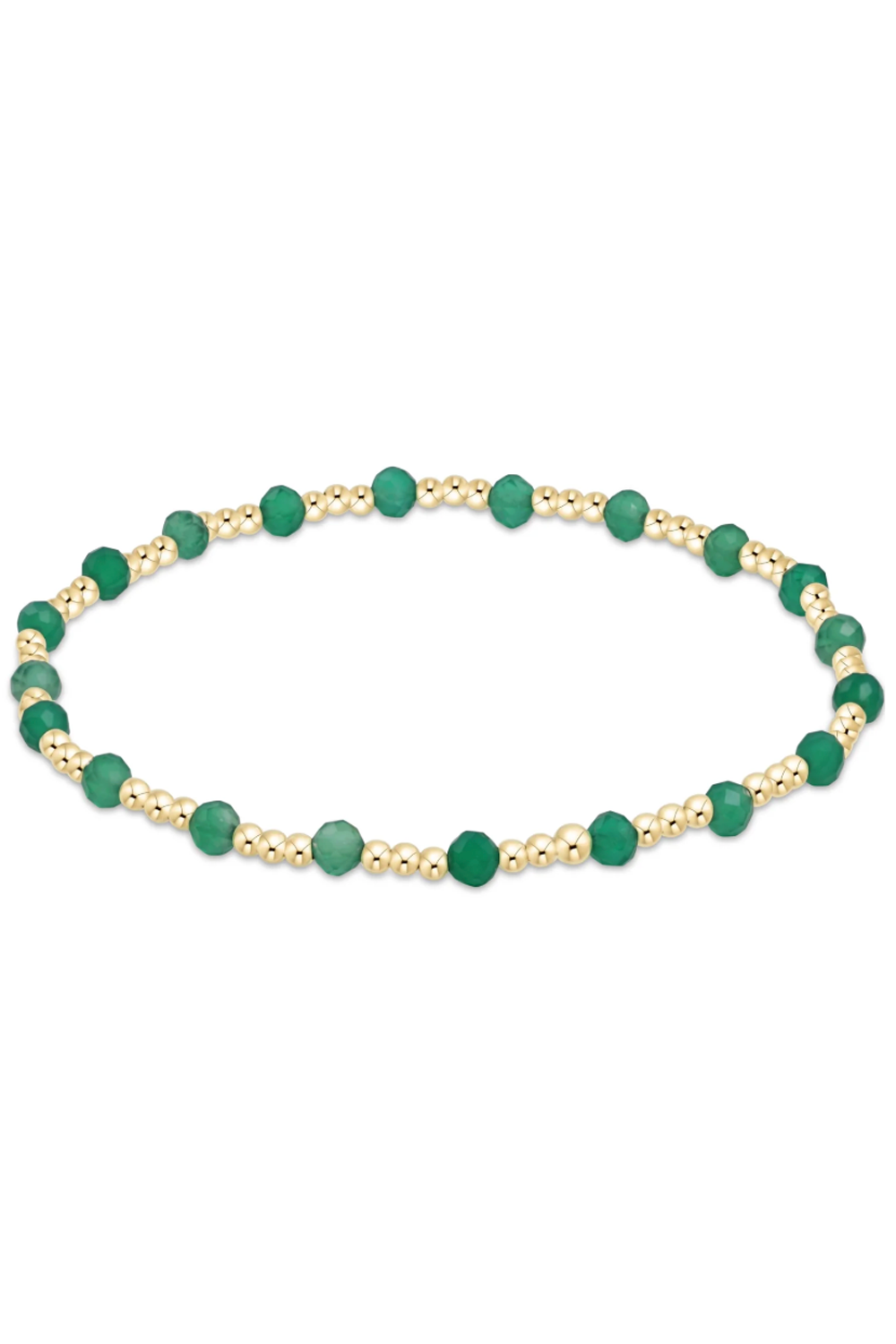 EN Sincerity Gold Pattern Bracelet - Green Onyx