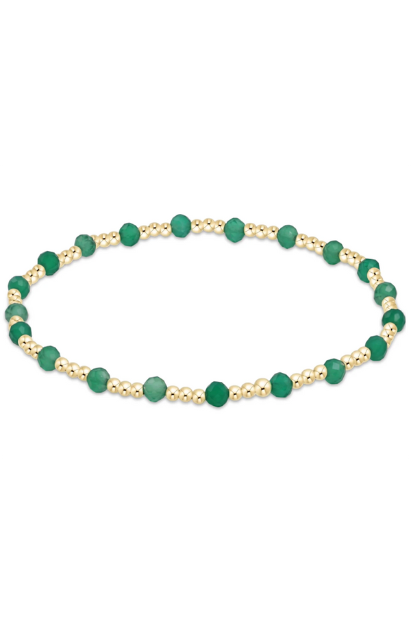 EN Sincerity Gold Pattern Bracelet - Green Onyx