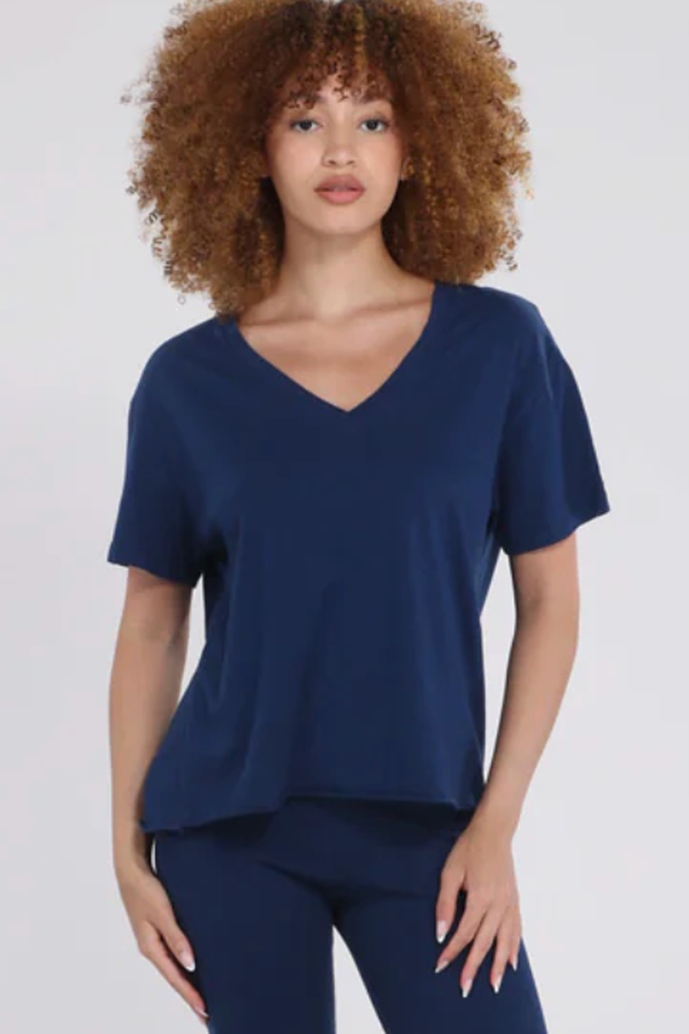 Bra30 V-Neck Jersey Tee - Navy