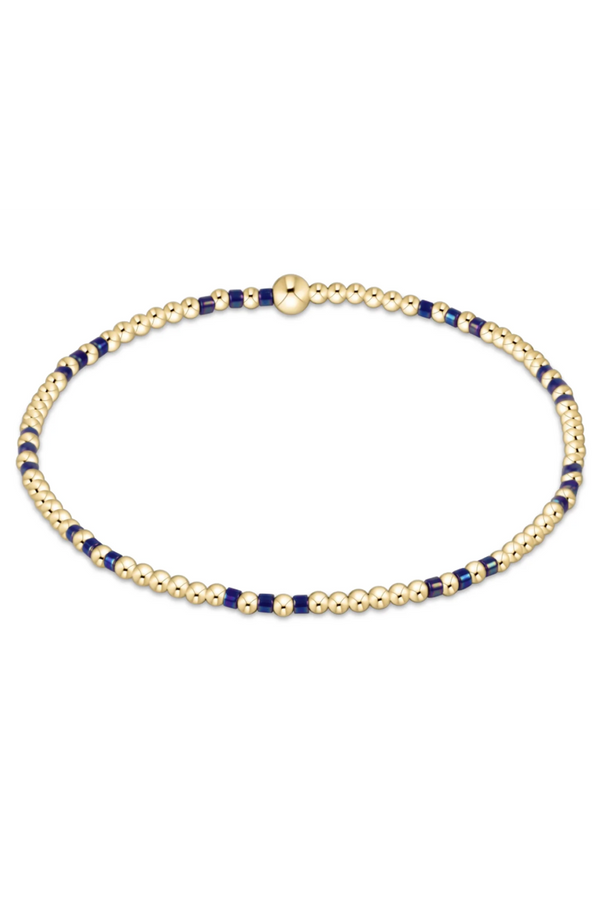 EN Hope Joy Pattern 2mm Bracelet - Blue Metallic