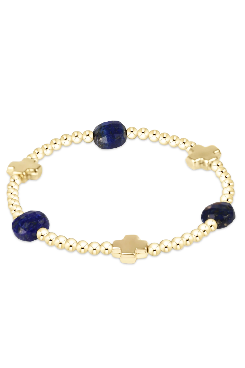 EN Admire Pattern Bracelet - Lapis + Gold Cross