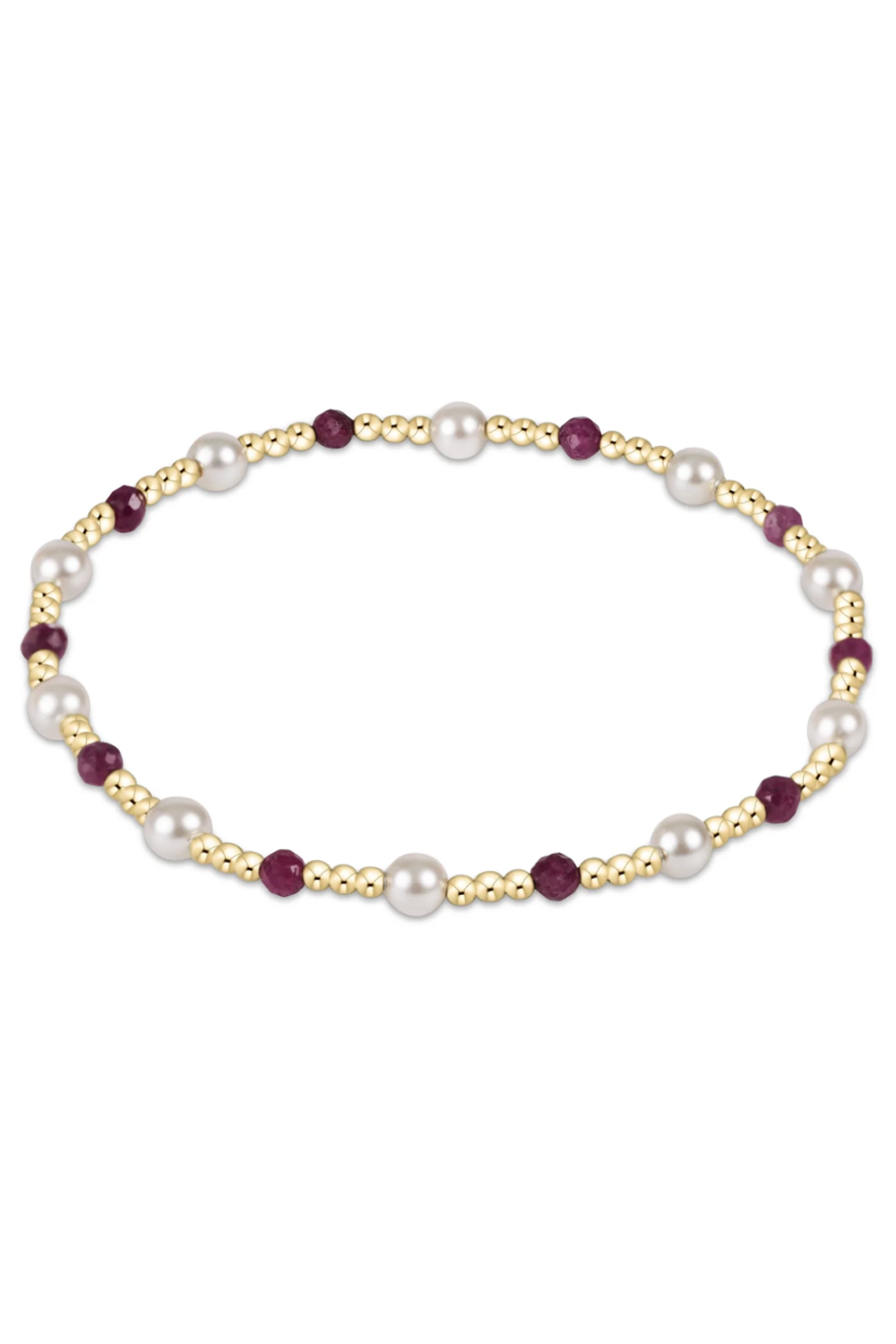 EN Gemstone + Pearl Sincerity Bracelet - Ruby