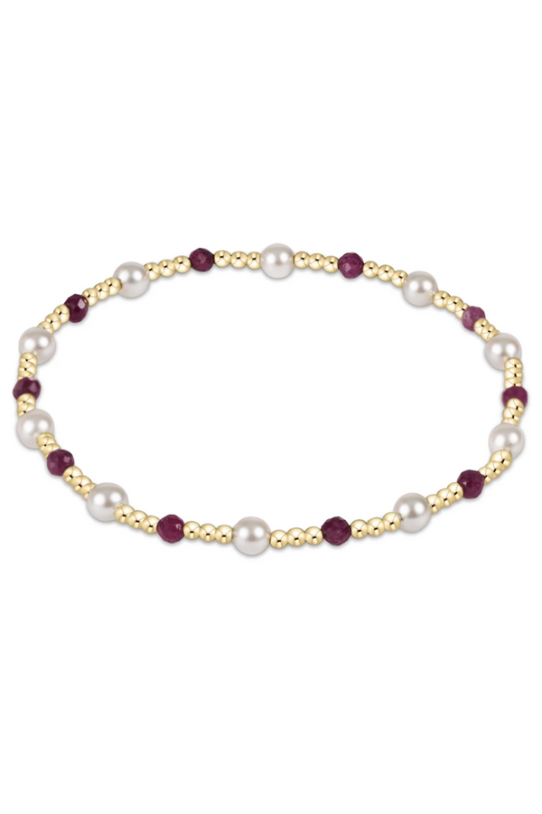 EN Gemstone + Pearl Sincerity Bracelet - Ruby