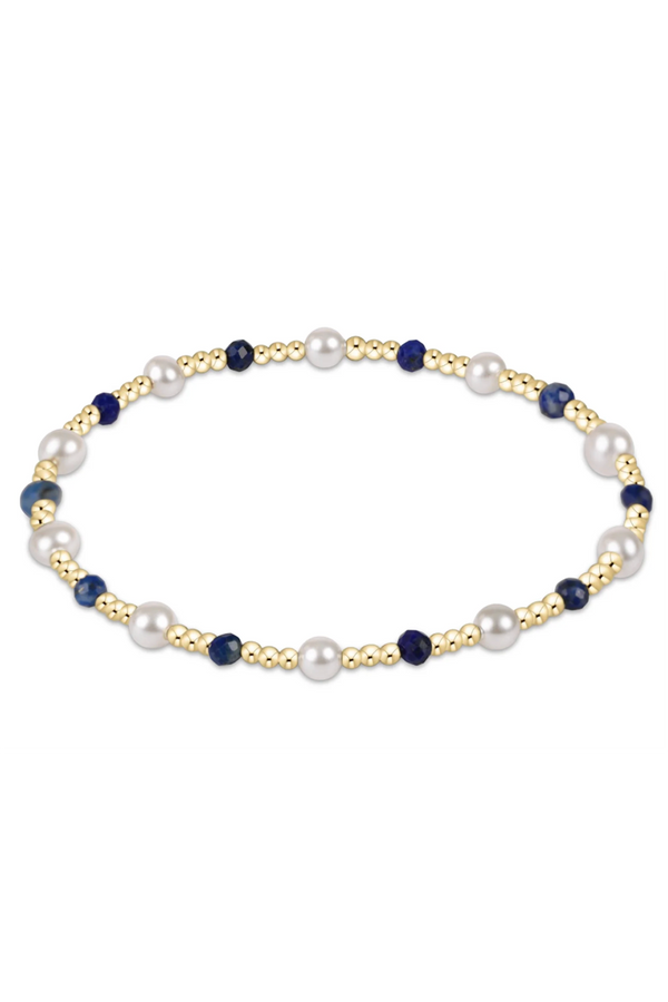 EN Gemstone + Pearl Sincerity Bracelet - Lapis