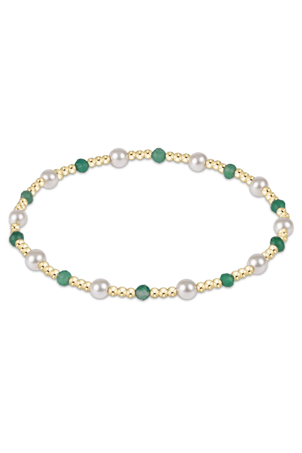 EN Gemstone + Pearl Sincerity Bracelet - Green Onyx