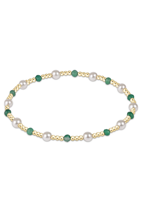 EN Gemstone + Pearl Sincerity Bracelet - Green Onyx