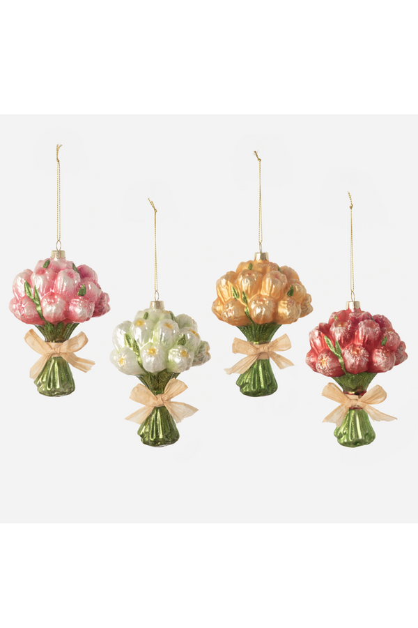 Glass Ornament - Tulip Bouquet