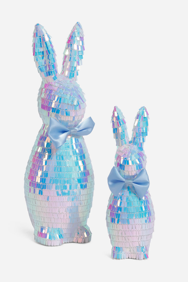 Iridescent Bunny Figure Set of 2