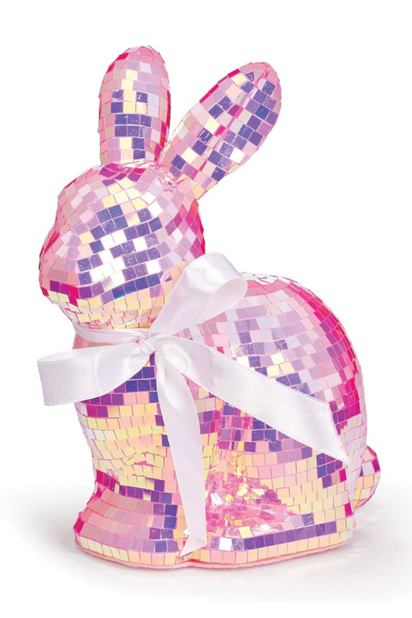 RM Sitting Pink Disco Ball Bunny