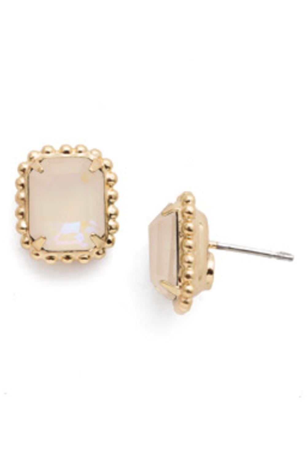 Octavia Scalloped Stud Earring - Ultra White