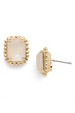 Octavia Scalloped Stud Earring - Ultra White