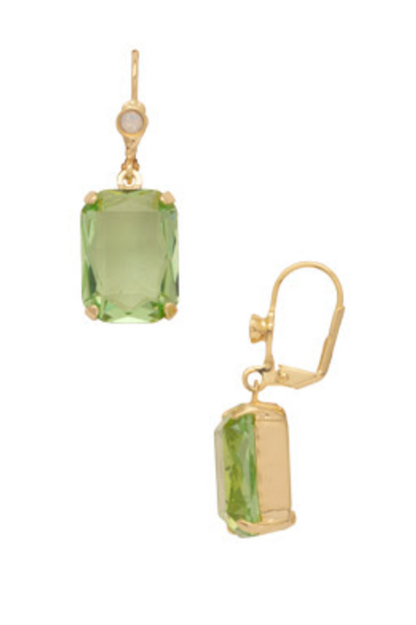 Kathleen Studded Dangle Earring - Sage Green