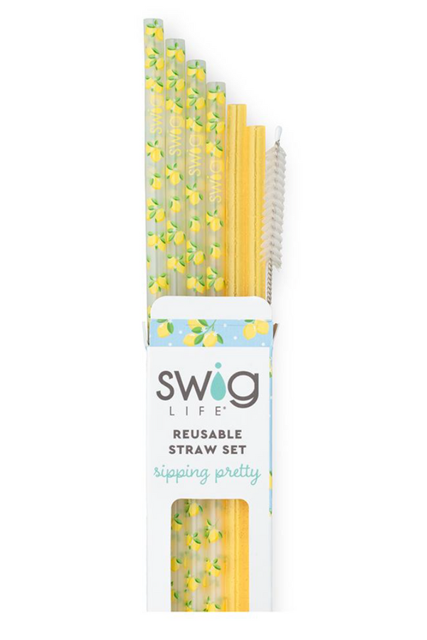 Tall Straw Set - Lemon Meringue