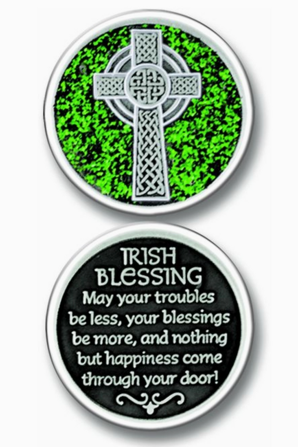Green Celtic Cross Token