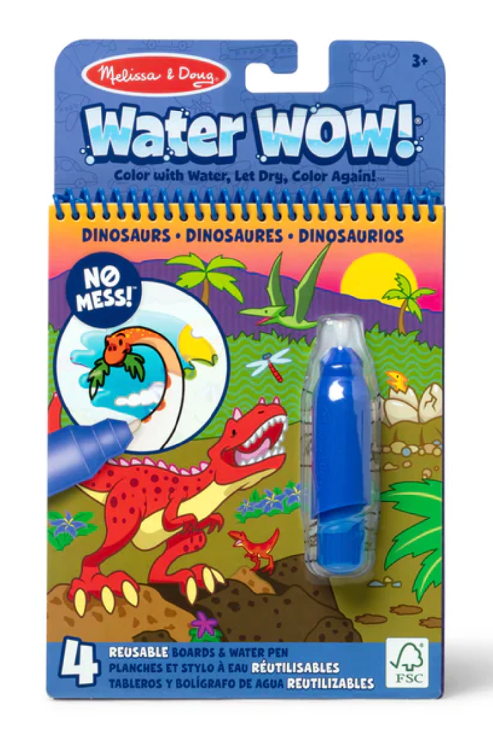 MD Water Wow Coloring Book - Dinosaur