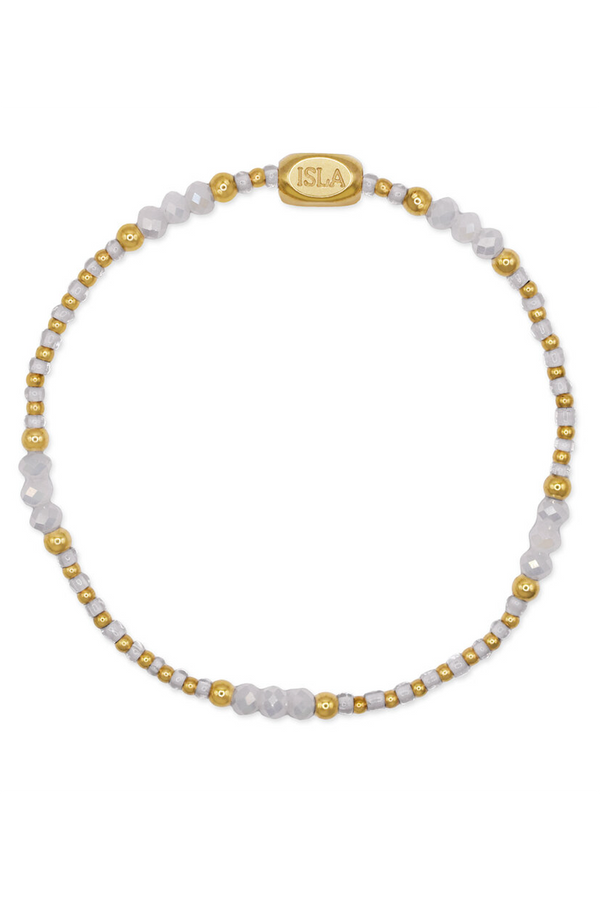 ISLA Coastal Crystals Bracelet - Gold Riviera White Cap