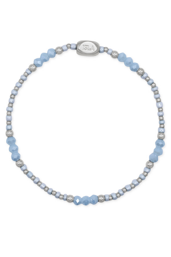 ISLA Coastal Crystals Bracelet - Steel Riviera Blue Sky