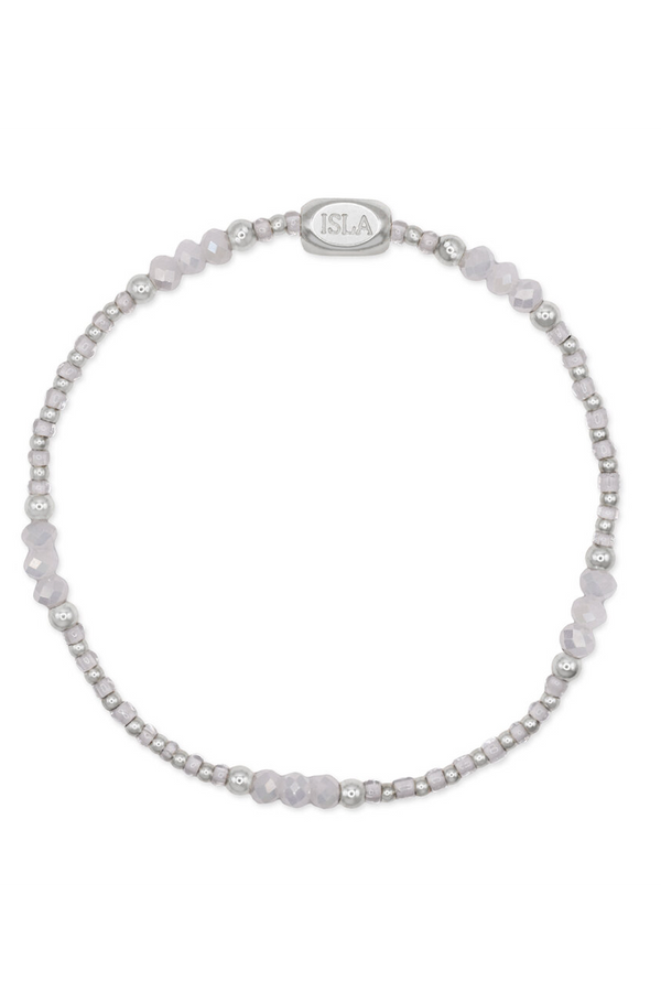 ISLA Coastal Crystals Bracelet - Steel Riviera White Cap