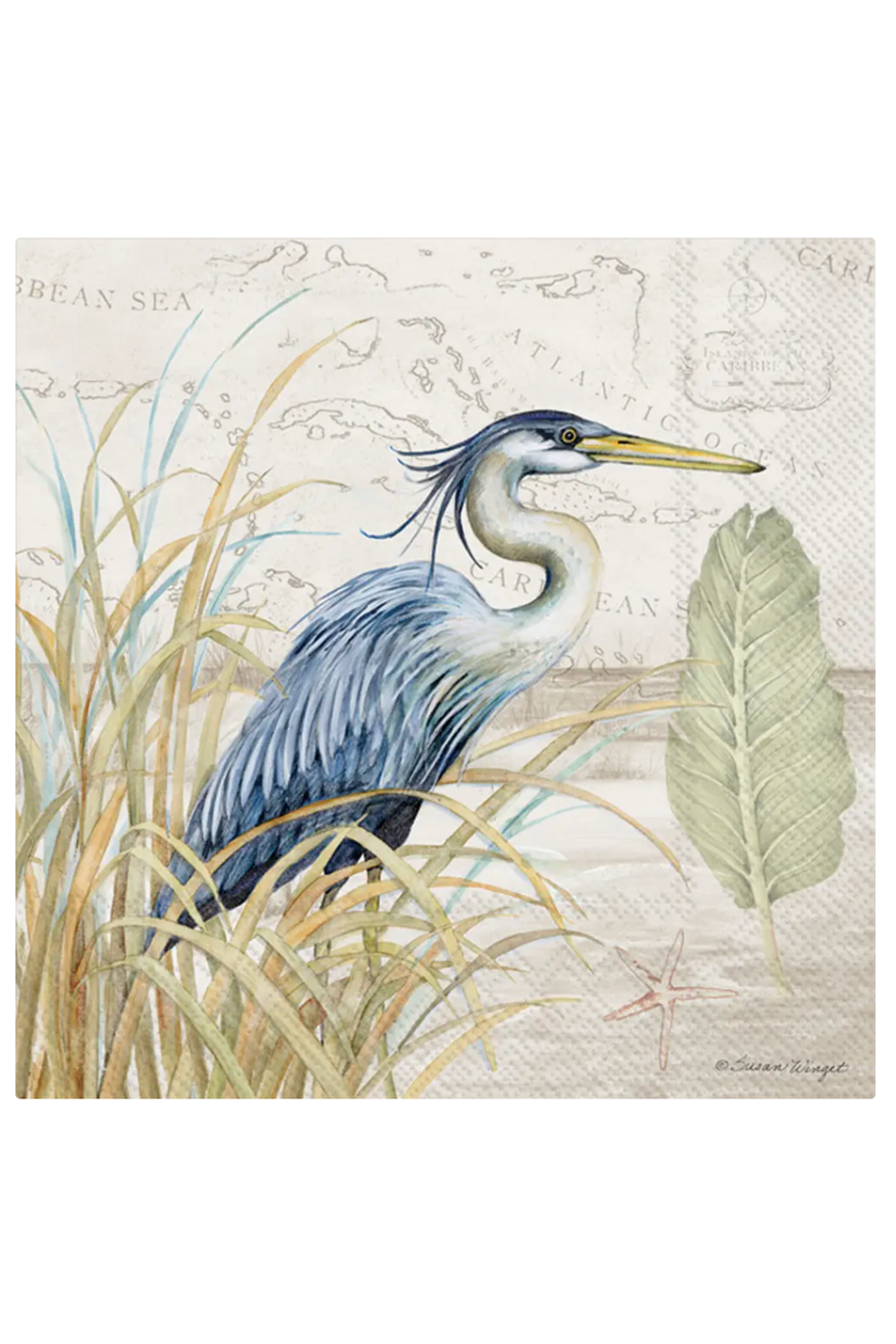 Cocktail Napkin Pack - Blue Heron on Grass