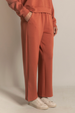 Butter Modal Wide Leg Pant with Slits - Dusty Rose
