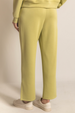 Butter Modal Wide Leg Pant with Slits - Lemon Grass