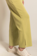 Butter Modal Wide Leg Pant with Slits - Lemon Grass