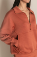 Butter Modal Zip Up Pullover - Dusty Rose