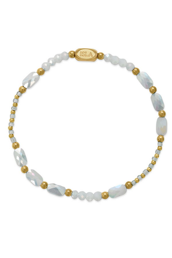 ISLA Coastal Crystals Bracelet - Gold Big Sur White Cap